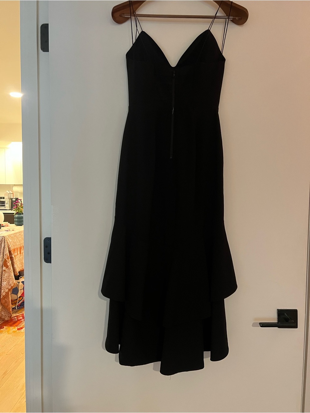Alice + Olivia Black High-Low Spaghetti Strap Dress